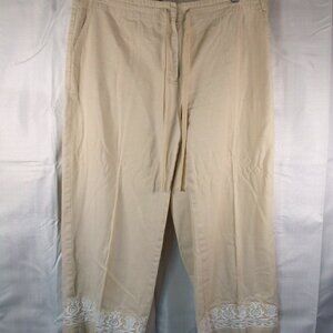 Talbots Women’s Cream Linen Capri Size 14
